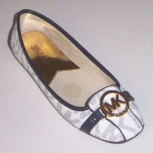 NEW MICHAEL KORS Fulton logo MK moccasin flats 7 M